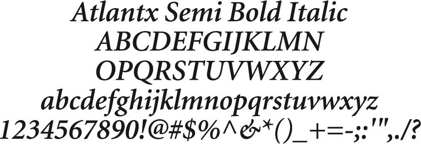 Atlantix Semi Bold Itlalic