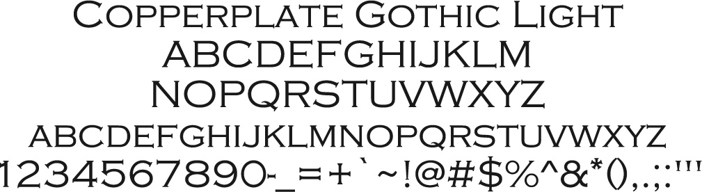 Copperplate Gothic Light